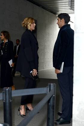 Milano, Guests arrivals at the Giorgio Armani fashion show, Milan Fashion week. Pictured: Federica Pellegrini, Filippo Magnini  Comi Terenghi