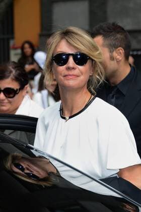 Milano, Guests arrivals at the Giorgio Armani fashion show, Milan Fashion week. Pictured: Margherita Buy  Comi Terenghi