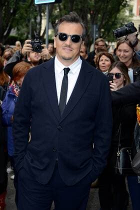 Milano, Guests arrivals at the Giorgio Armani fashion show, Milan Fashion week. Pictured: Gabriele Muccino  Comi Terenghi