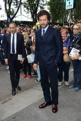 Milano, Guests arrivals at the Giorgio Armani fashion show, Milan Fashion week. Pictured: Francesco Scianna  Comi Terenghi
