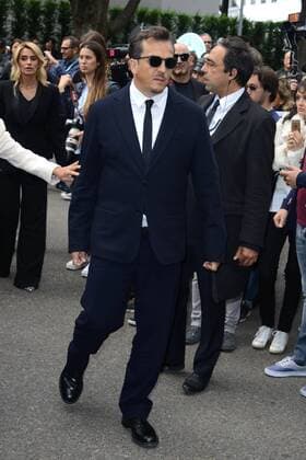 Milano, Guests arrivals at the Giorgio Armani fashion show, Milan Fashion week. Pictured: Gabriele Muccino  Comi Terenghi