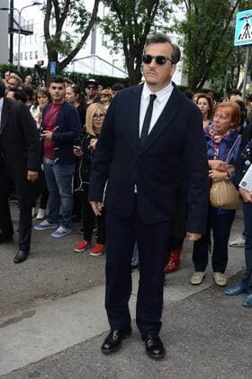 Milano, Guests arrivals at the Giorgio Armani fashion show, Milan Fashion week. Pictured: Gabriele Muccino  Comi Terenghi