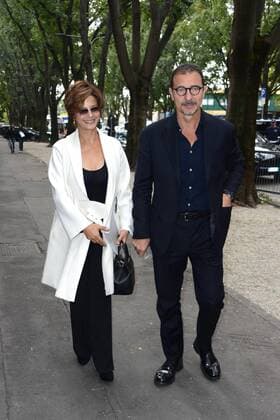 Milano, Guests arrivals at the Giorgio Armani fashion show, Milan Fashion week. Pictured: Laura Morante  Comi Terenghi