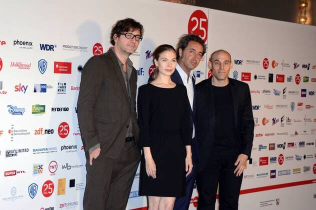 David Schalko, Nora von Waldstätten, Paolo Sorrentino und Joshua Oppenheimer bei der Preisverleihung der Cologne Conference 2015 im Gürzenich. Köln, 01.10.2015 Foto:xO.xHausenx xFuturexImage