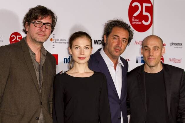 David Schalko, Nora von Waldstätten, Paolo Sorrentino, Joshua Oppenheimer bei der Preisverleihung der 25. Cologne Conference am 01.10.2015 in Köln. Preisverleihung der 25. Cologne Conference in Köln