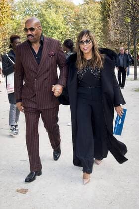 Marjorie Bridges Woods mit Ehemann Steve Harvey - Paris Fashion Week, Modenschau Elie Saab - Paris, Frankreich - 03 10 2015 JBAutissier Panoramic 