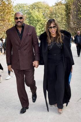 Marjorie Bridges Woods mit Ehemann Steve Harvey - Paris Fashion Week, Modenschau Elie Saab - Paris, Frankreich - 03 10 2015 JBAutissier Panoramic 