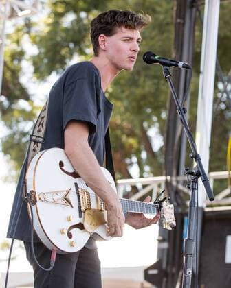 Oct. 3, 2015 - Austin, Texas, U.S - Guitarist MATT MYERS of Houndmouth performs live at the Austin City Limits music festival within Zilker Park in Austin, Texas Austin U.S. - ZUMAs135