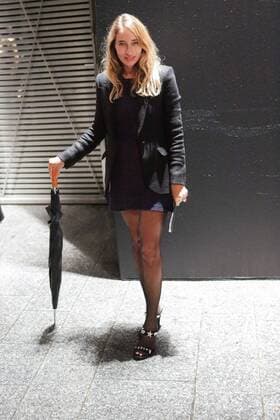 Alexandra Golovanoff CELEBRITES : Paris Fashion Week - Ankunft zur Modenschau von Yves saint Laurent - Paris - 05 10 2015 PhilippeSTERC Panoramic 