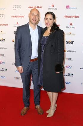 Pascal Roller mit Ehefrau Maria bei der Verleihung des Deutschen Sportjournalistenpreises 2015 im Hotel Grand Elysee. Hamburg, 05.10.2015 Foto:xgbrcix xFuturexImage