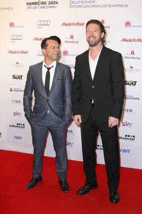 Markus Kavka und Steffen Freund bei der Verleihung des Deutschen Sportjournalistenpreises 2015 im Hotel Grand Elysee. Hamburg, 05.10.2015 Foto:xgbrcix xFuturexImage