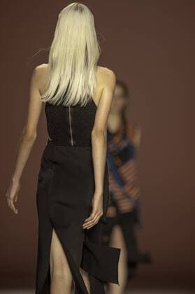 BELO HORIZONTE, MG - 06 10 2015: MINING TREND AUTUMN WINTER 2016 - Model for parade Grife Faven in the 17th edition of Trend Autumn Winter Mines 2016 06 to October 09 at Expominas - Avenida Amazonas, 6030 - Gameleira - BH - MG. .  Mour?oxPanda