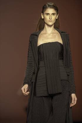 BELO HORIZONTE, MG - 06 10 2015: MINING TREND AUTUMN WINTER 2016 - Model for parade Grife Faven in the 17th edition of Trend Autumn Winter Mines 2016 06 to October 09 at Expominas - Avenida Amazonas, 6030 - Gameleira - BH - MG. .  Mour?oxPanda