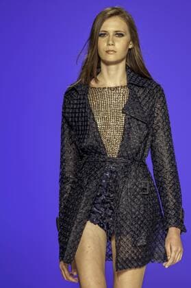 BELO HORIZONTE, MG - 06 10 2015: MINING TREND AUTUMN WINTER 2016 - Model for parade Grife FABIANA MILAZZO in the 17th edition of Trend Autumn Winter Mines 2016 06 to October 09 at Expominas - Avenida Amazonas, 6030 - Gameleira - BH -. MG.  Mour?oxPanda