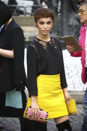 Lola Le Laan CELEBRITES : Modenschau Miu Miu - Pret a Porter Printemps Ete 2016 - 07 10 2015 GwendolineLeGoffx 