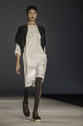 BELO HORIZONTE, MG - 07 10 2015: MINING TREND AUTUMN WINTER 2016 - Model for parade Grife LINO Villaventura in the 17th edition of Trend Autumn Winter 2016 Mines from 06 to 09 October at Expominas - Avenida Amazonas, 6030 - Gameleira - BH -. MG.  Mour?oxPanda