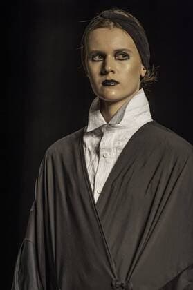 BELO HORIZONTE, MG - 07 10 2015: MINING TREND AUTUMN WINTER 2016 - Model for parade Grife LINO Villaventura in the 17th edition of Trend Autumn Winter 2016 Mines from 06 to 09 October at Expominas - Avenida Amazonas, 6030 - Gameleira - BH -. MG.  Mour?oxPanda