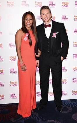 The Breast Cancer Care Fashion Show 2015 London, UK. Alex Scott and Adam Radford at The Breast Cancer Care Fashion Show at Grosvenor House, Park Lane, London on Wednesday 7 October 2015. LMK392 -58339-081015 