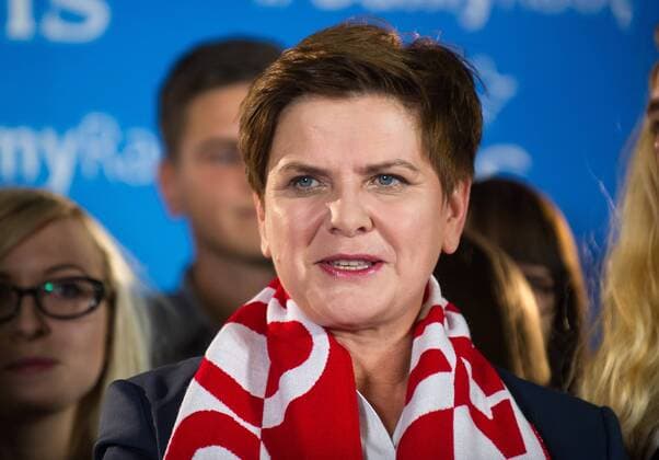 Beata Szydlo, PiS candidate for the Prime Minister post in the upcoming elections, watches Scotland vs Poland Euro 2016 qualifier Beata Szydlo, PiS candidate for the Prime Minister post in the upcoming elections, watches Scotland vs Poland Euro 2016 qualifier on October 8, 2015 in Warsaw, Poland. EN_01188775_0010 