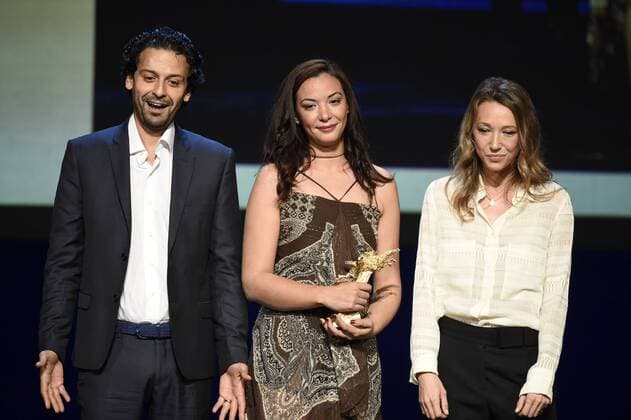 - NAMUR, BELGIUM: Loubna Abidar is pictured during the Ceremonie des Bayard prize award ceremony at the 30th edition of the FIFF Festival Internationale du Film Francophone de Namur, Friday 09 October 2015, in Namur.  JOHNxTHYS 04717596