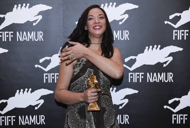 - NAMUR, BELGIUM: Loubna Abidar is pictured during the Ceremonie des Bayard prize award ceremony at the 30th edition of the FIFF Festival Internationale du Film Francophone de Namur, Friday 09 October 2015, in Namur.  JOHNxTHYS 04717594