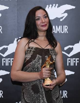 - NAMUR, BELGIUM: Loubna Abidar is pictured during the Ceremonie des Bayard prize award ceremony at the 30th edition of the FIFF Festival Internationale du Film Francophone de Namur, Friday 09 October 2015, in Namur.  JOHNxTHYS 04717593