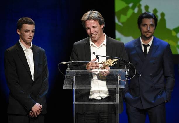 - NAMUR, BELGIUM: Actor Dominique Leborne (C) is pictured during the Ceremonie des Bayard prize award ceremony at the 30th edition of the FIFF Festival Internationale du Film Francophone de Namur, Friday 09 October 2015, in Namur.  JOHNxTHYS 04717598
