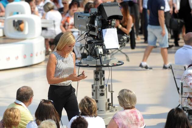 ZDF - Fernsehgarten. Fernsehmoderatorin Andrea KIWI Kiewel während des ZDF - Fernsehgartens am 28.06.2015.