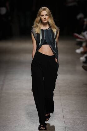 Oct. 10, 2015 - Lisbon, Portugal - Model presents spring summer 2016 creation by designer Ricardo Preto during the 45rd edition of Moda Lisboa Fashion Week at the Patio da Gale on Terreiro do Paco Square in Lisbon on October 10, 2015. NURPHOTO CARLOS PALMA. Lisbon Portugal  - ZUMAn230