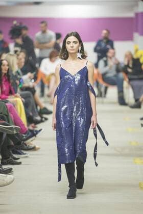 (151011) -- TBILISI, Oct. 11, 2015 -- A model presents a creation of Giorgi Keburia from Georgia during the Tbilisi Spring Fashion Week 2016, in Tbilisi, capital of Georgia, on October 11, 2015. ) GEORGIA-TBILISI-SPRING FASHION WEEK-CLOSING CEREMONY GiorgexInduashvili 