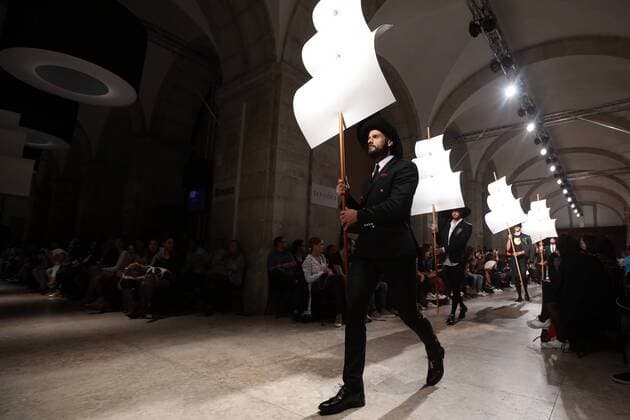Oct. 11, 2015 - Lisbon, Portugal - The Portuguese fashion designer Nuno Gama presents the Spring Summer 2016 creations during Lisbon Fashion Week - Moda Lisboa The Timers at the Patio da Gale on Terreiro do Paco Square in Lisbon on October 10, 2015. Lisbon Portugal  - ZUMAn230