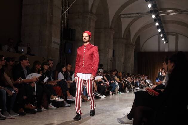 Oct. 11, 2015 - Lisbon, Portugal - The Portuguese fashion designer Nuno Gama presents the Spring Summer 2016 creations during Lisbon Fashion Week - Moda Lisboa The Timers at the Patio da Gale on Terreiro do Paco Square in Lisbon on October 10, 2015. Lisbon Portugal  - ZUMAn230
