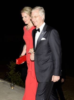 - WARSAW, POLAND: Queen Mathilde of Belgium and King Philippe - Filip of Belgium arrive for a recital by an ensemble of the National Orchestra of Belgium, at the Royal Theatre of the Old Orangery in Warsaw, Poland, on the second day of a three days State Visit of Belgium in Poland, Wednesday 14 October 2015.  ERICxLALMAND 04721060