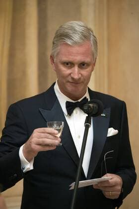 - WARSAW, POLAND: King Philippe - Filip of Belgium pictured at the Belgian official dinner hosted by Royal couple in honour of Poland President Andrzej Duda and the First Lady Agata Kornhauser-Duda, at the Royal Theatre of the Old Orangery in Warsaw, Poland, on the second day of a three days State Visit of Belgium in Poland, Wednesday 14 October 2015.  POOLxCHRISTOPHExLICOPPE 04721063