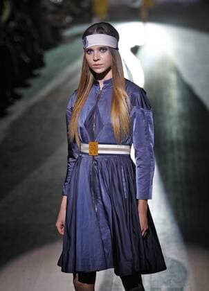 Oct. 14, 2015 - Kiev, Ukraine - A model presents a creation by Ukrainian designer ELENA GOLETS during the Ukrainian Fashion Week in Kiev, Ukraine, 14 October 2015. The event presents Spring Summer 2016 collections by Ukrainian and international designers from 14 to 20 October. Kiev Ukraine - ZUMAg194