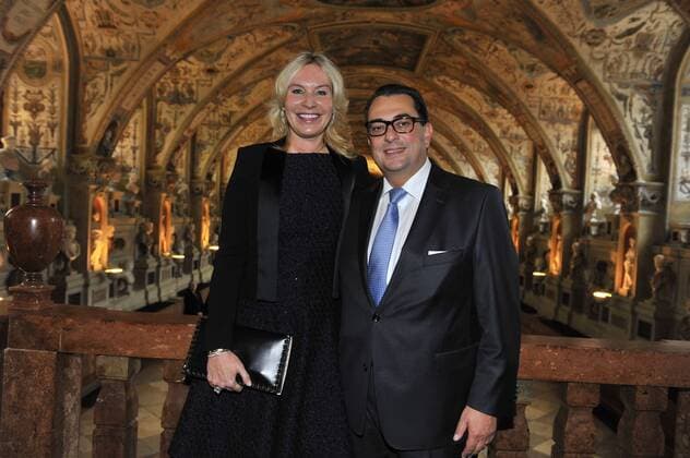 Stavros Kostantinidis mit Ehefrau Bayerische Verdienstorden Verleihung Antiquarium der Residenz München München 14. Oktober 2015