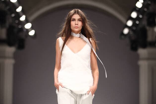 The presentation of fashion designer Elena Burenina s collection for the spring-summer 2016 season at the 37th Ukrainian Fashion Week in Kyiv.  Copyright: Nosach Vitaliy 427193