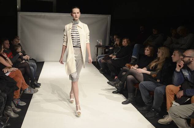 Oct. 15, 2015 - Krakow, Poland - A model displays Karolina Kosidlo s collection during the Interdisciplinary Fashion Show at the 40th OFF CTR Festival, Theatre Barakah, Krakow, Poland. 16 October 2015. Photo by: Krakow Poland  - ZUMAn230