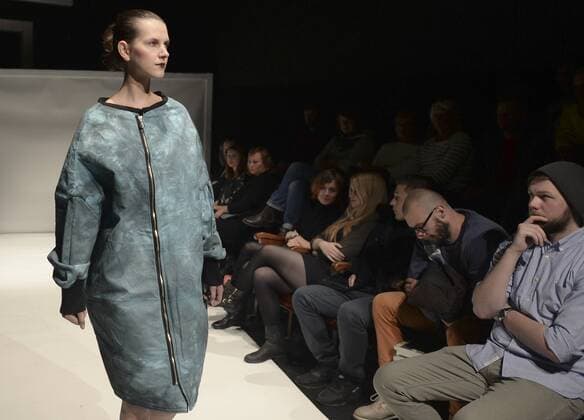 Oct. 15, 2015 - Krakow, Poland - A model displays Mart Lenon s collection during the Interdisciplinary Fashion Show at the 40th OFF CTR Festival, Theatre Barakah, Krakow, Poland. 16 October 2015. Photo by: Krakow Poland  - ZUMAn230