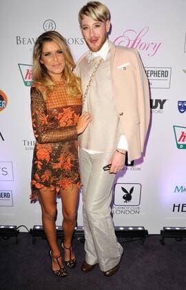 British actress Gemma Oaten and stylist, Lewis-Duncan Weedon attending the Tresor Paris Fashion Show at The Montcalm Hotel, in London. OCTOBER 15th 2015  TSTx153195