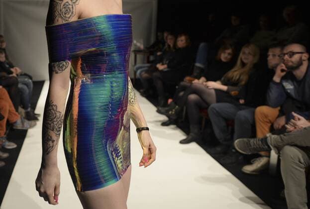 Oct. 15, 2015 - Krakow, Poland - A model displays Paula Fiuk s collection during the Interdisciplinary Fashion Show at the 40th OFF CTR Festival, Theatre Barakah, Krakow, Poland. 16 October 2015. Photo by: Krakow Poland  - ZUMAn230