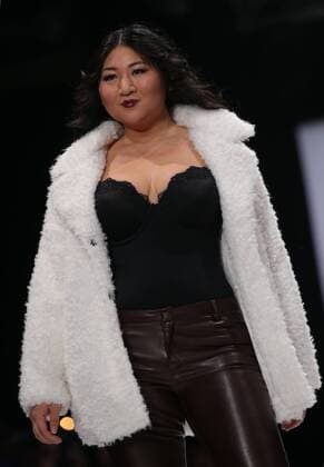 MOSCOW, RUSSIA. OCTOBER 16, 2015. A model wears a creation by La Redoute for a spring summer 2016 collection, at Plus Size Fashion Weekend Show during the 34th Moscow Fashion Week in Gostiny Dvor. Artyom Geodakyan TASS  TS00FF65