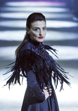 Oct. 16, 2015 - Kiev, Ukraine - A model presents a creation by Georgian designer DATUNA SULIKASHVILI during the Ukrainian Fashion Week in Kiev, Ukraine,16 October 2015. The event presents Spring Summer 2016 collections by Ukrainian and international designers from 14 to 20 October. Kiev Ukraine - ZUMAg194