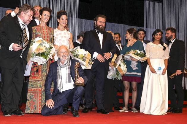 Preisträger und Laudatoren bei der Verleihung vom Hessischen Film- und Kinopreis 2015 in der Alten Oper. Frankfurt, 16.10.2015 Foto:xP.xBackx xFuturexImage