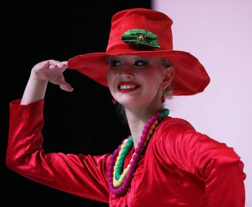 MOSCOW, RUSSIA. OCTOBER 17, 2015. A model showcases a creation by Kalinka-Morozov fashion house during the Moscow Fashion Week at Gostiny Dvor. Artyom Geodakyan TASS  TS01004E