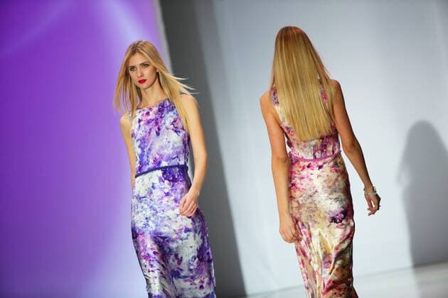 MOSCOW, RUSSIA. OCTOBER 17, 2015. Models showcase clothes during a catwalk show for Liza Romanuk s collection as part of the Moscow Fashion Week at Gostiny Dvor. Artyom Geodakyan TASS  TS010066