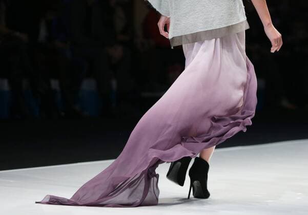 MOSCOW, RUSSIA. OCTOBER 17, 2015. A model showcases a creation by designer Alina Assi during the Moscow Fashion Week at Gostiny Dvor. Artyom Geodakyan TASS  TS01006C