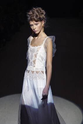 Oct. 17, 2015 - Kiev, Ukraine - A model presents a creation by Ukrainian designer JULIA AYSINA during the Ukrainian Fashion Week in Kiev, Ukraine, 17 October 2015. The event presents Spring Summer 2016 collections by Ukrainian and international designers from 14 to 20 October. Kiev Ukraine - ZUMAg194