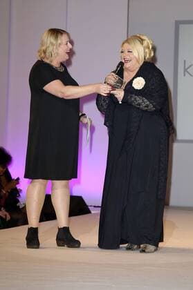 Andrea Göpel und Tine Wittler bei der Plus Size Fashion Show in der Kulturkirche Altona. Hamburg, 17.10.2015 Foto:xgbrcix xFuturexImage