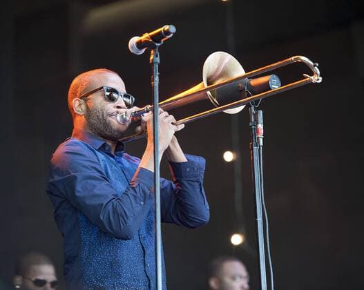 Oct 18, 2015 - Raleigh, North Carolina; USA - Musician TROMBONE SHORTY performs live as part of the inaugural 2015 American Roots Music and Arts Festival that took place at the Walnut Creek Amphitheatre located in Raleigh. Copyright 2015 Raleigh USA - ZUMAm78_